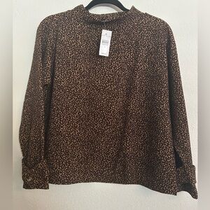 Ann Taylor Brown Leopard Print Blouse